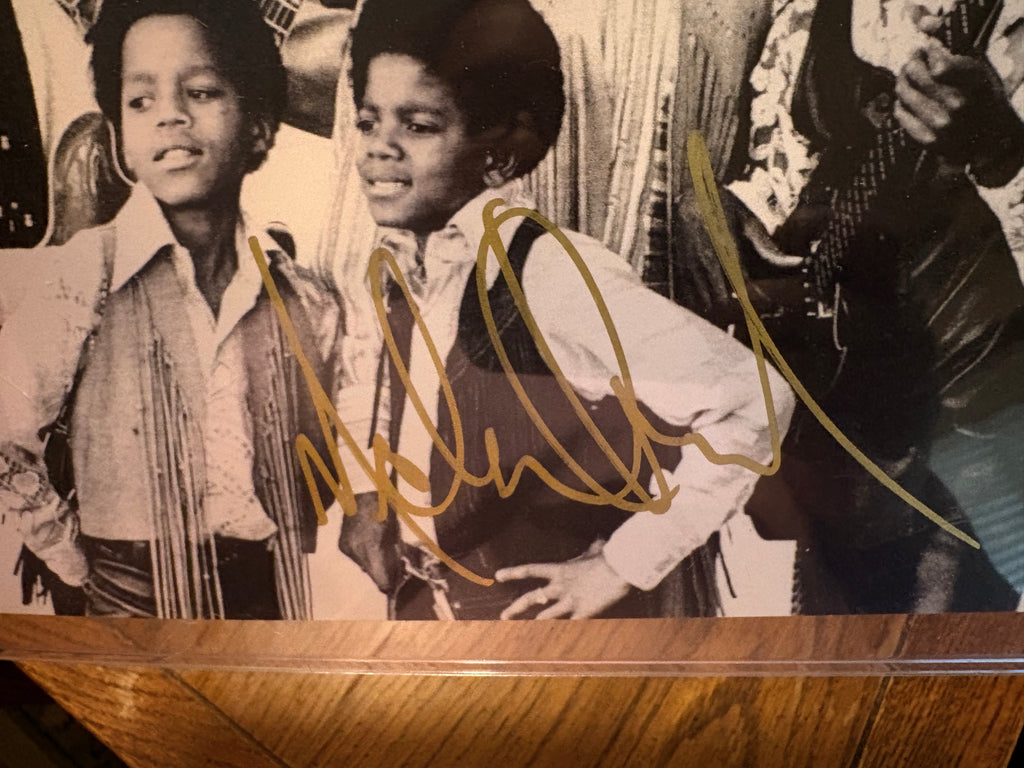 Michael Jackson Autographed Vintage B&W Photo – Gold Paint Pen Signature